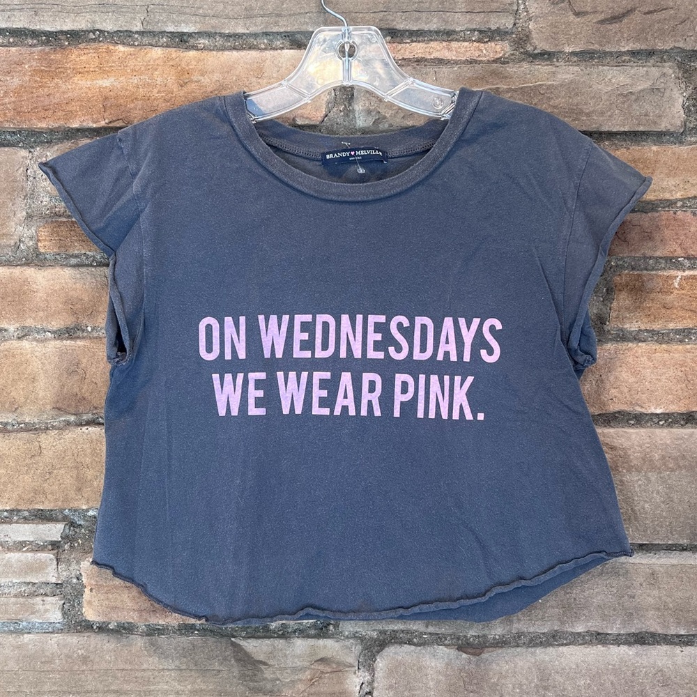 Brandy Melville Grey Mean Girls Crop Top OS